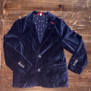 Biden velvet blue blazer